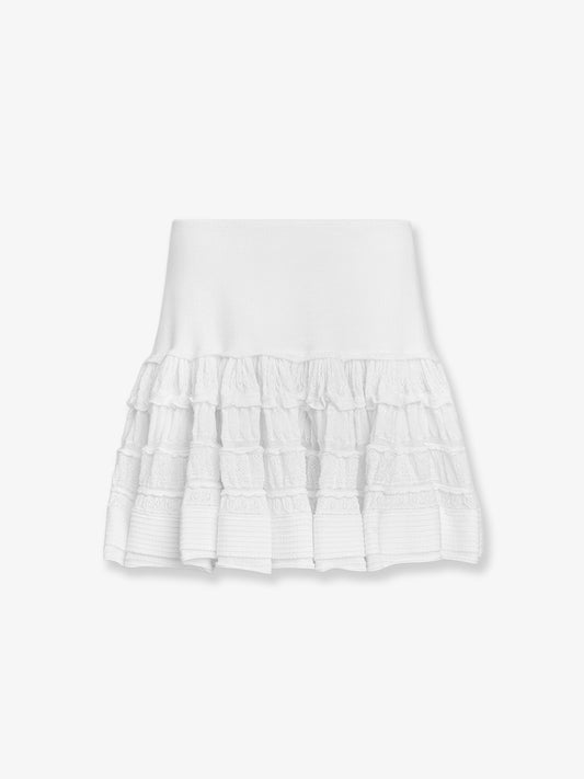 Ruffle virgin wool skirt