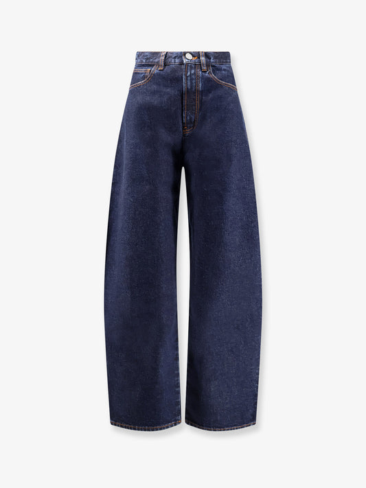 Round blue denim jeans