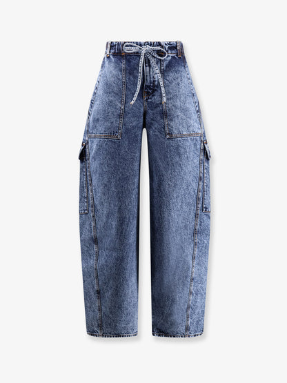 Blue denim cargo jeans thumbnail