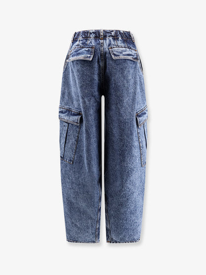 Blue denim cargo jeans thumbnail