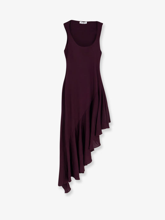 Long asymmetrical viscose dress