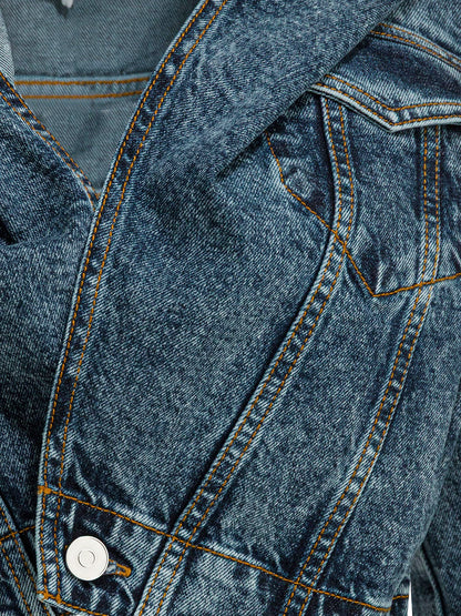 Hooded denim jacket thumbnail