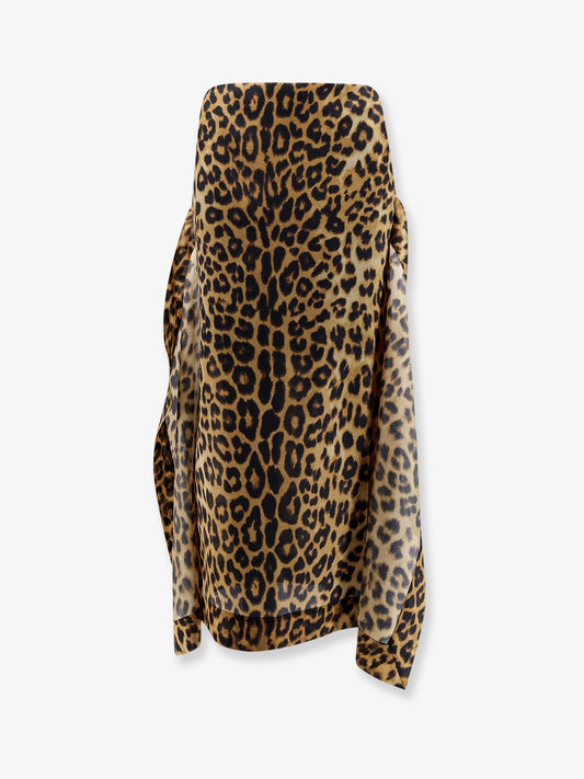 Silk skirt with animal print
