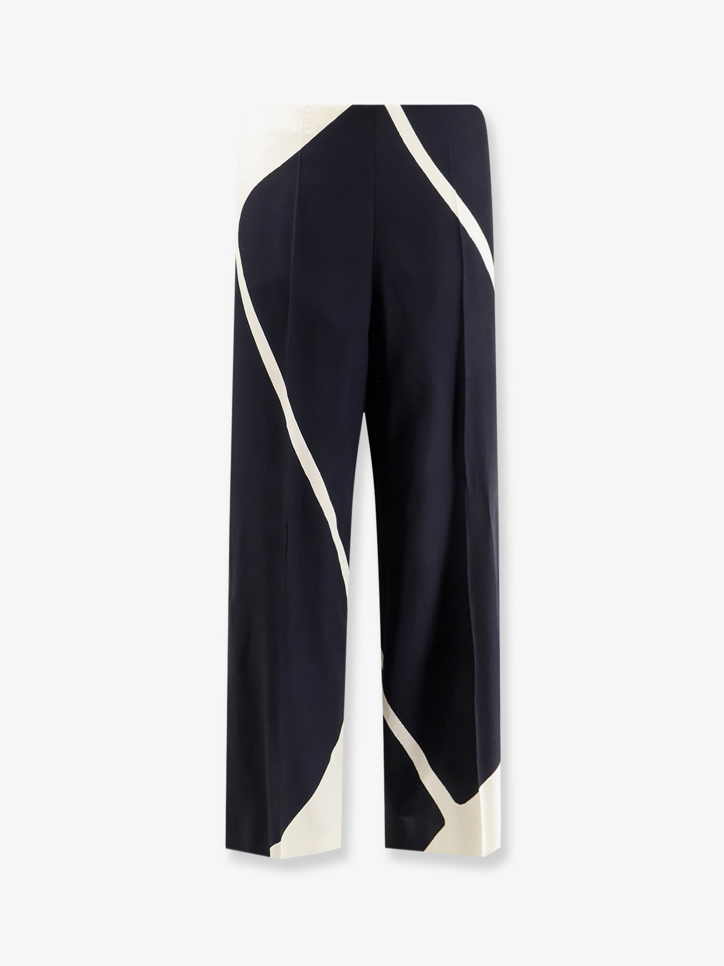 Viscose trousers with bicolor print