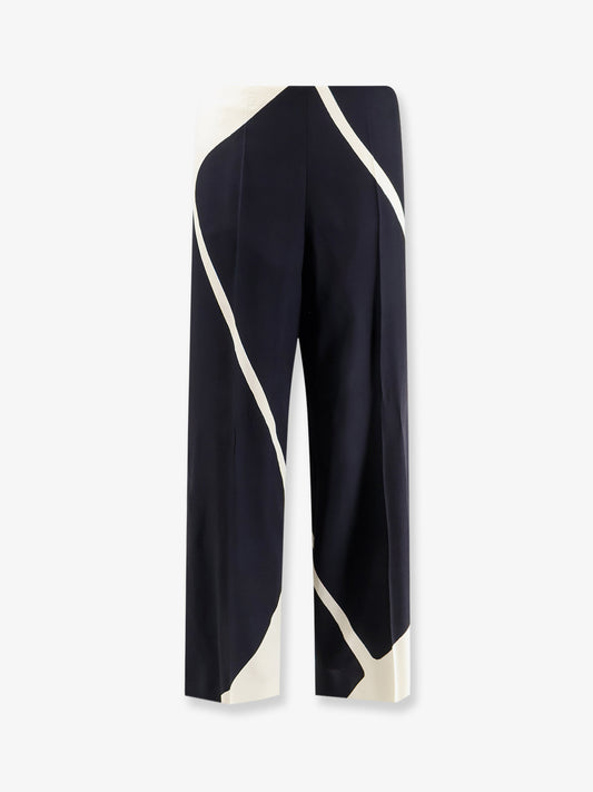 Viscose trousers with bicolor print