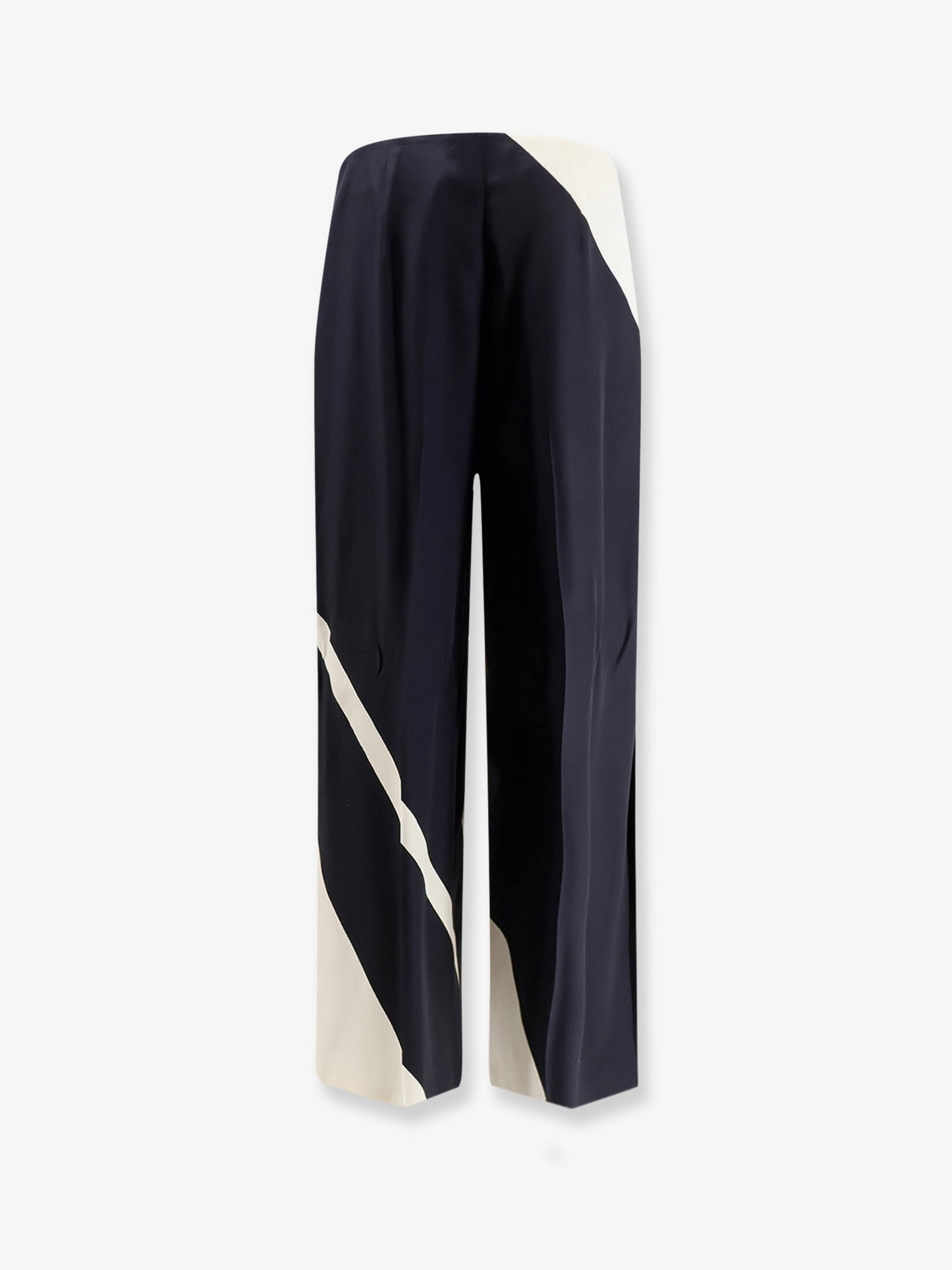 Viscose trousers with bicolor print
