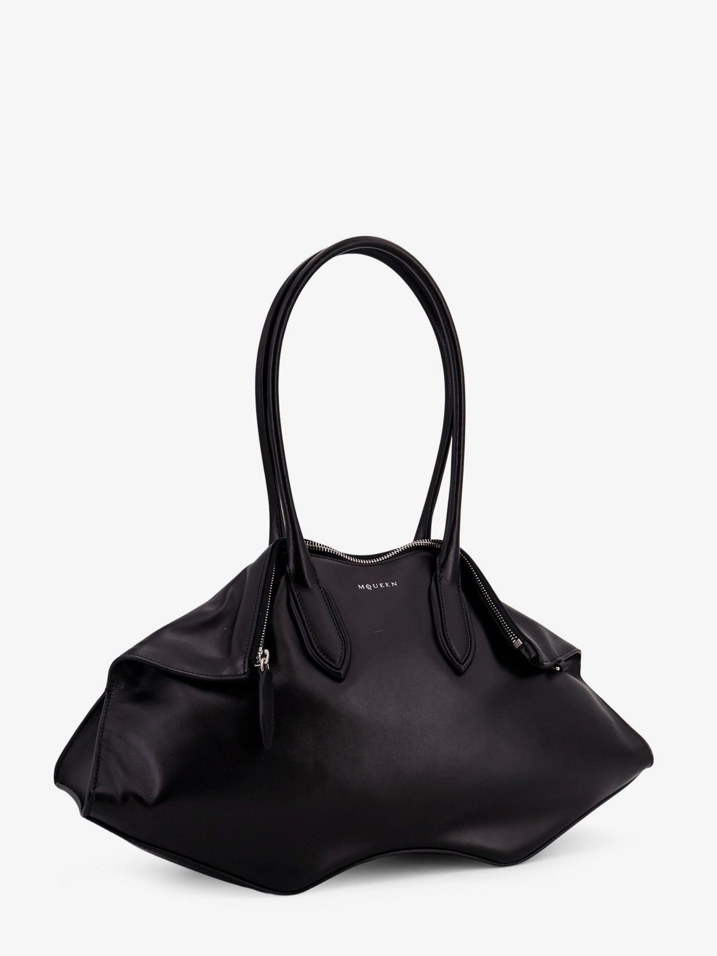 Manta leather shoulder bag with all-over metal details