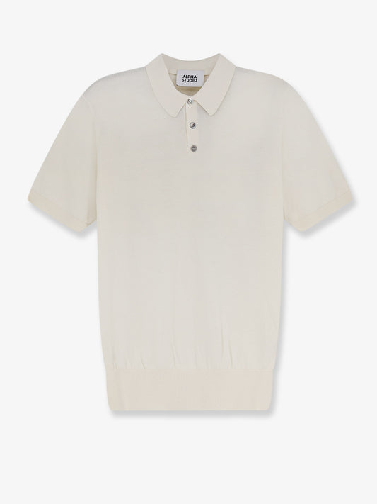 Cotton and silk blend polo shirt