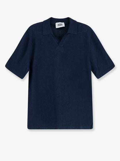 Linen and cotton blend polo shirt thumbnail