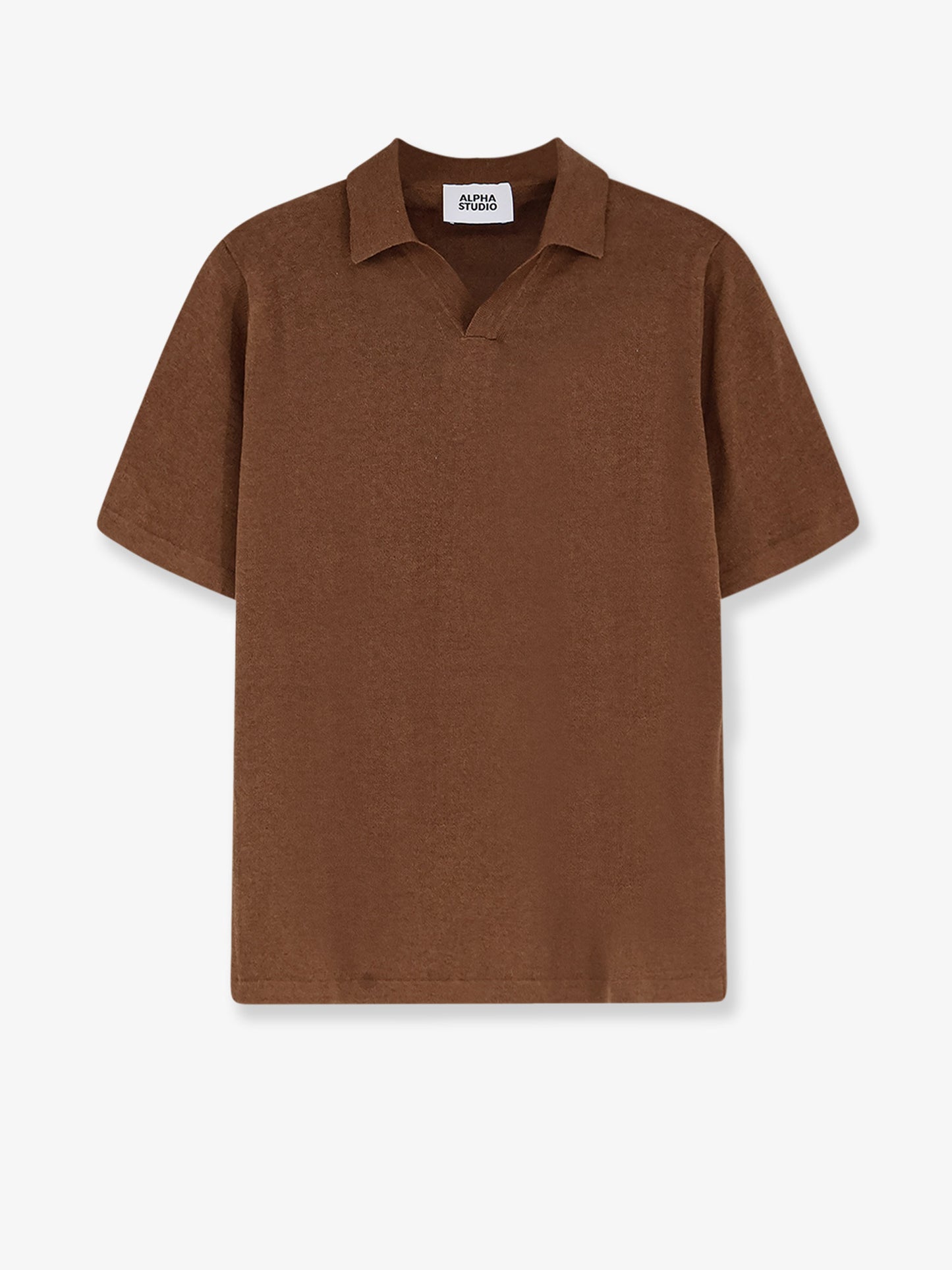 Linen and cotton blend polo shirt