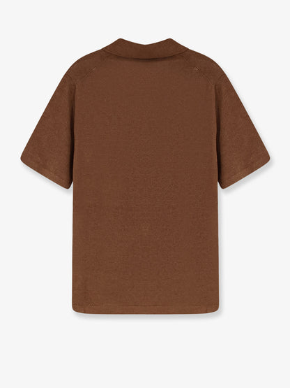 Linen and cotton blend polo shirt thumbnail