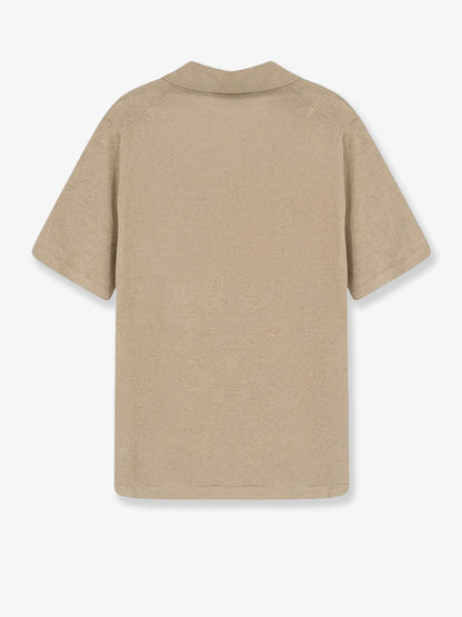 Linen and cotton blend polo shirt thumbnail