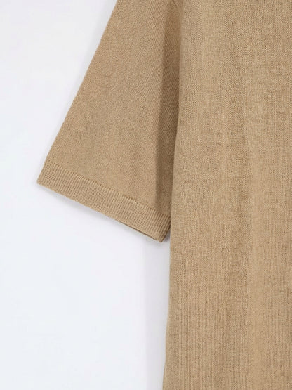 Linen and cotton blend polo shirt thumbnail