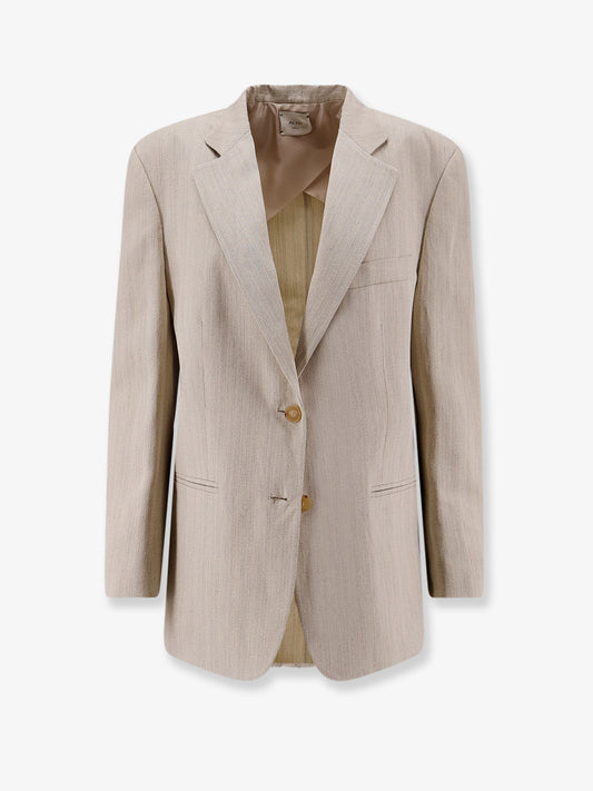 Viscose and linen blazer