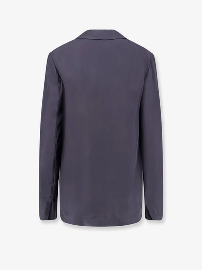 Double-breasted silk blazer thumbnail