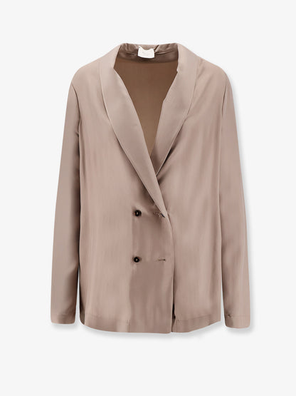 Double-breasted silk blazer thumbnail