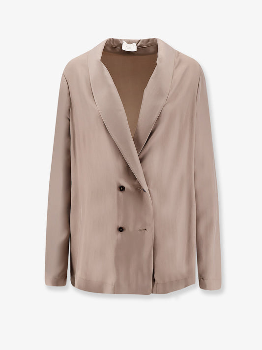 Double-breasted silk blazer