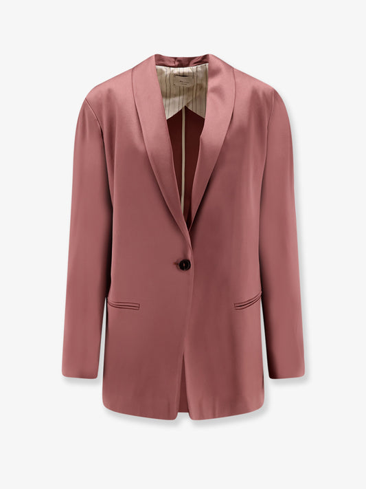 Single-breasted satin blazer