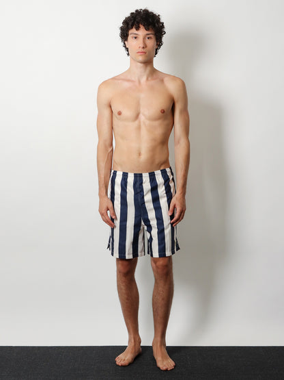 Nylon swim shorts with striped pattern thumbnail