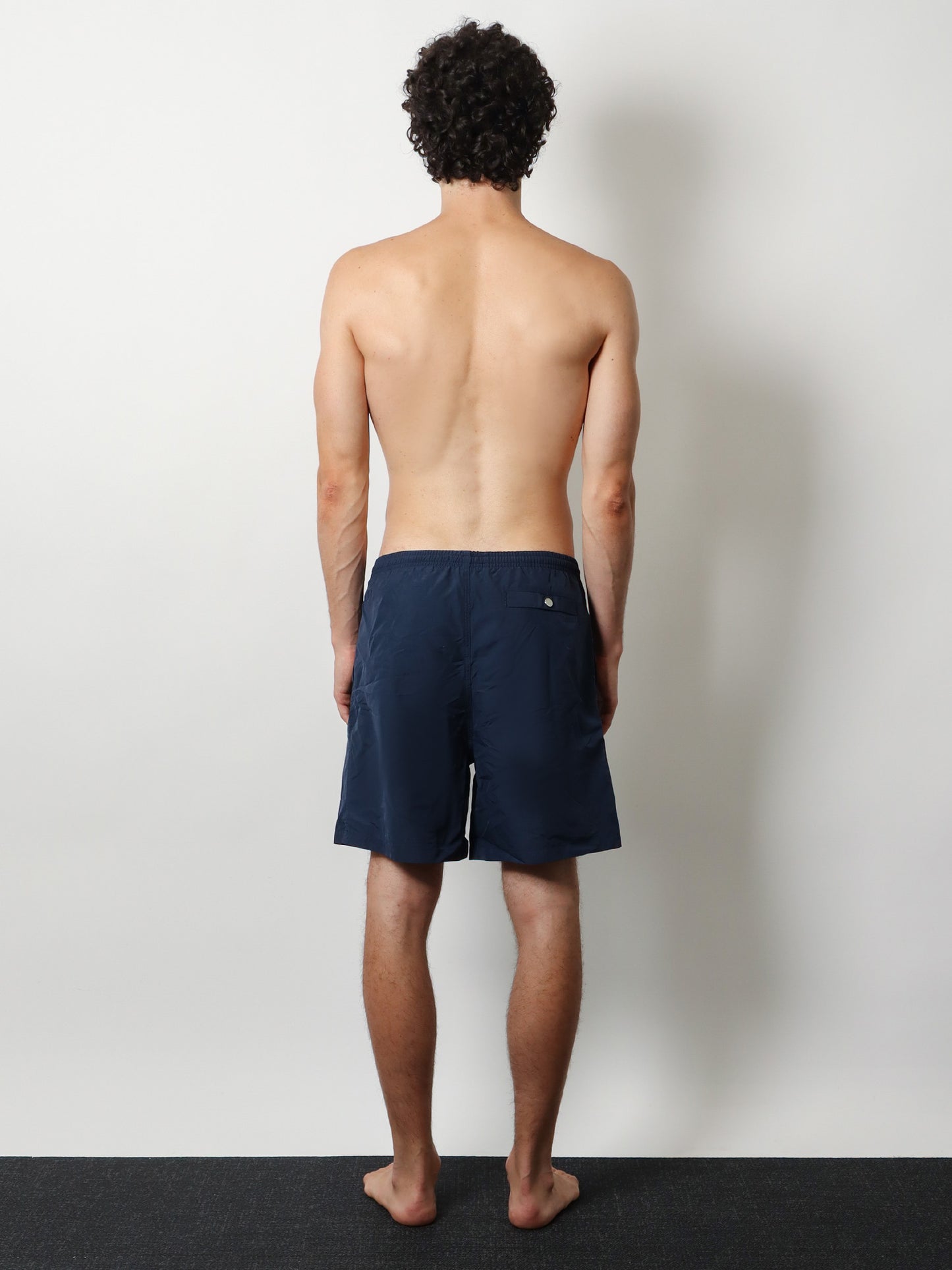Nylon swimsuit with tone-on-tone logo patch