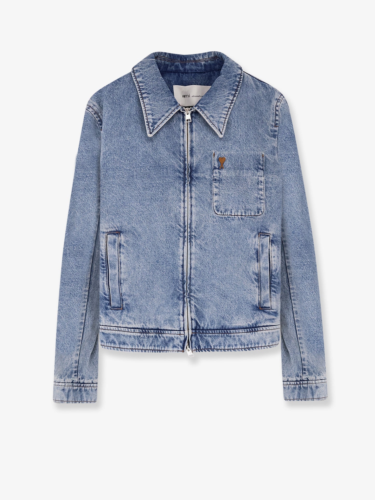 Denim jacket with iconic logo on the front