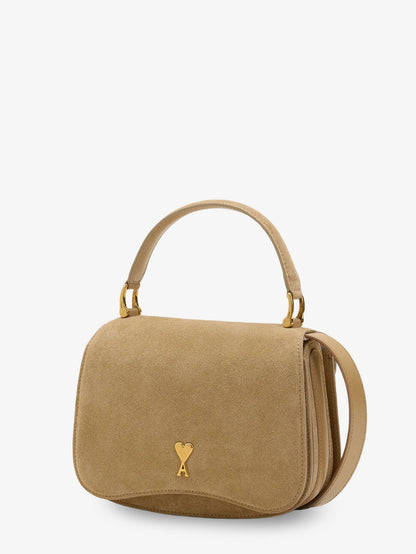 Suede crossbody bag with metal logo on the front thumbnail