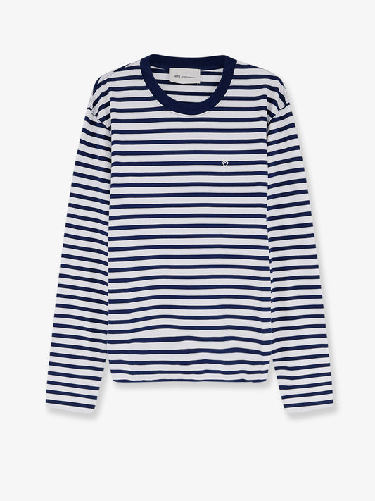 Cotton T-shirt with striped pattern