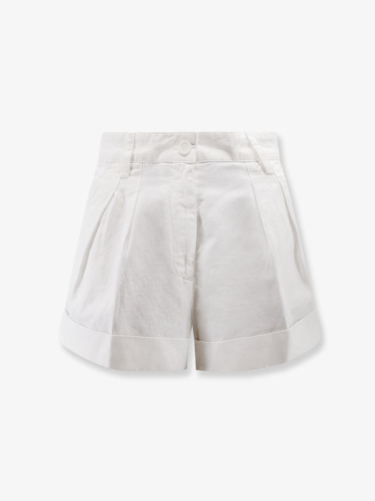 Cotton and linen shorts