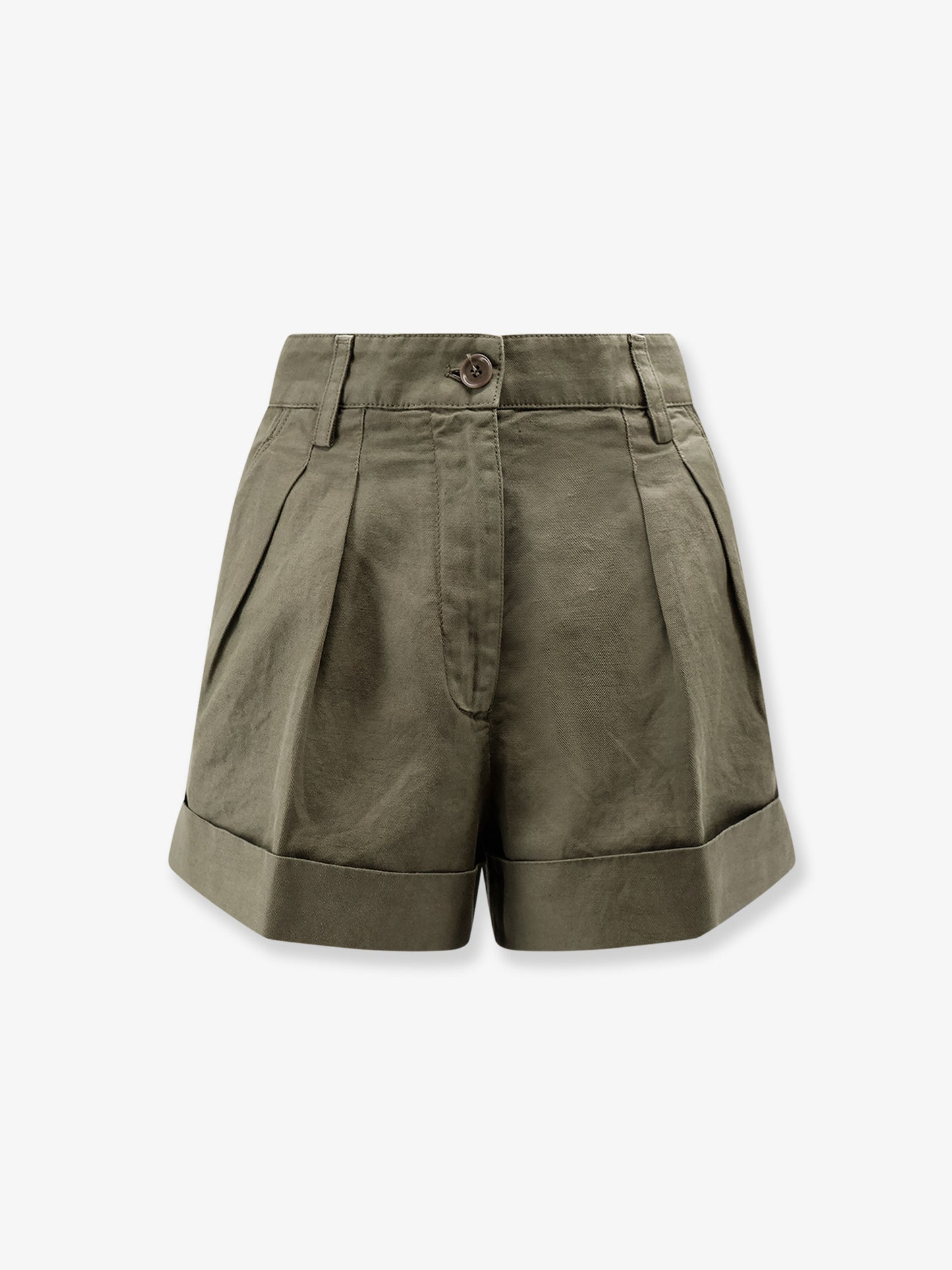 Cotton and linen shorts