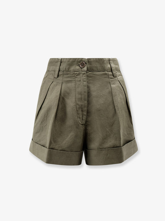Cotton and linen shorts