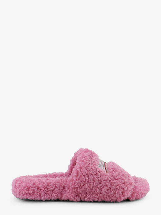 Furry synthetic fur sandals