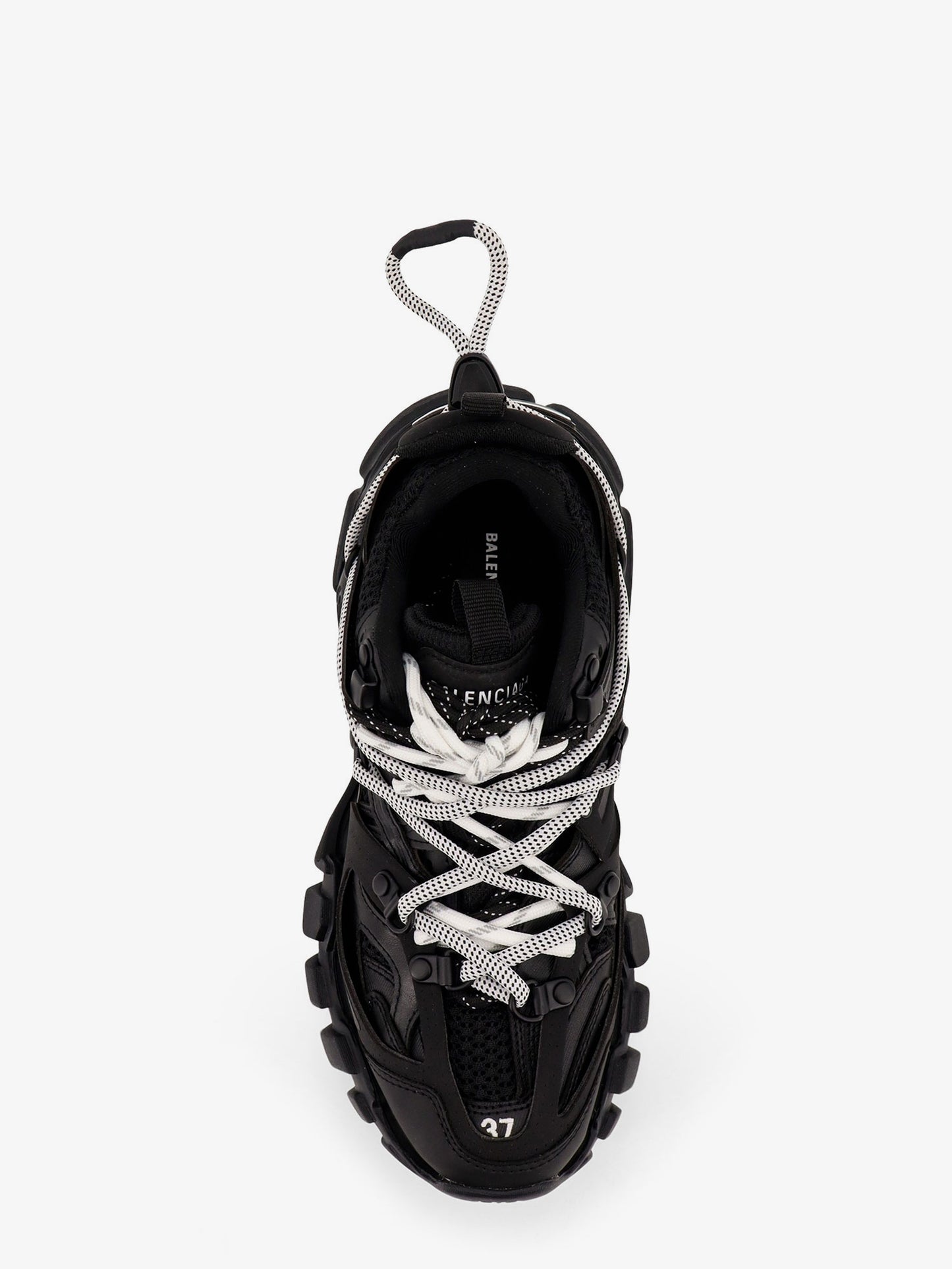 Track mesh sneakers with double laces