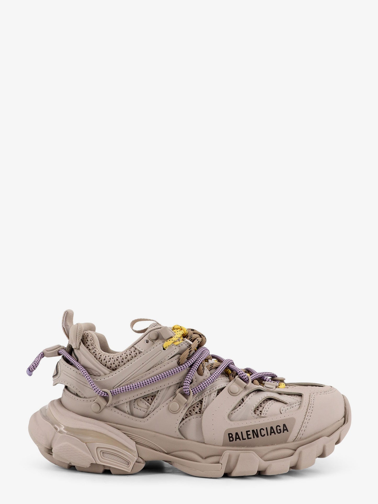 Track mesh sneakers with colored laces detail