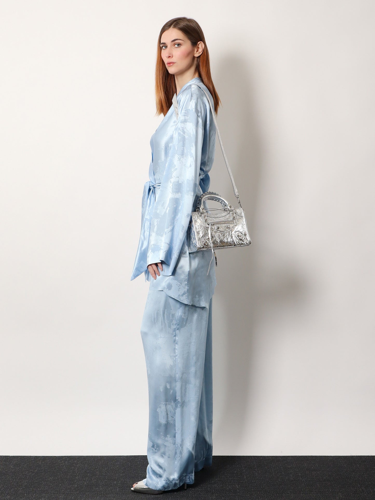 Borsa a tracolla Le City Mini in pelle metallizzata