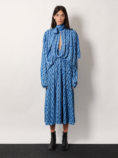 Printed fabric long dress thumbnail