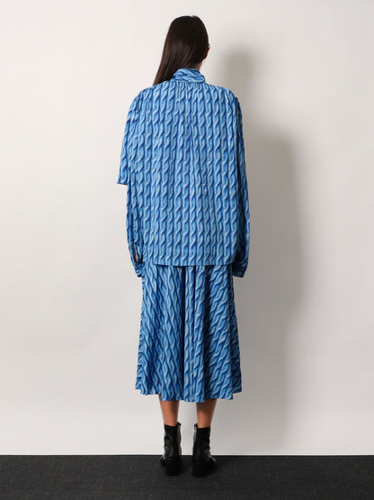 Printed fabric long dress thumbnail