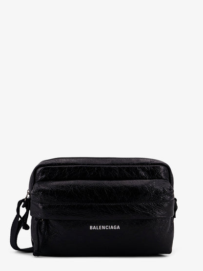 Leather crossbody bag with logo on the front thumbnail