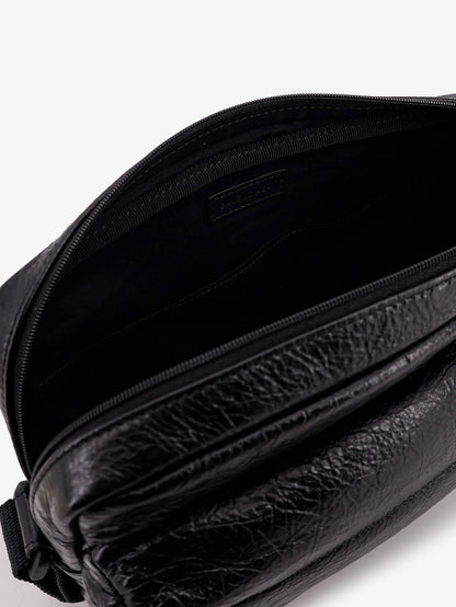 Leather crossbody bag with logo on the front thumbnail