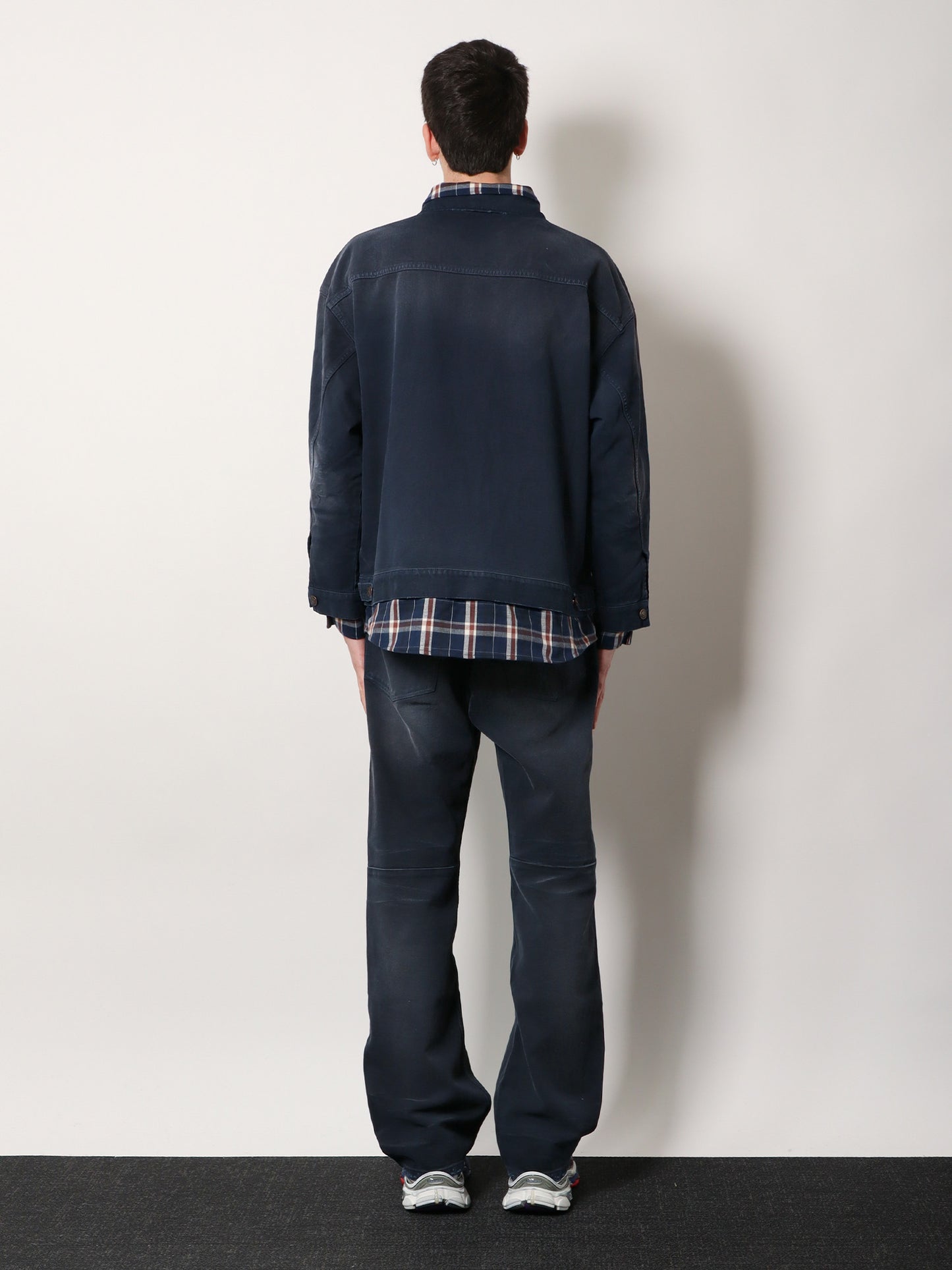 Canvas jacket with madras inserts