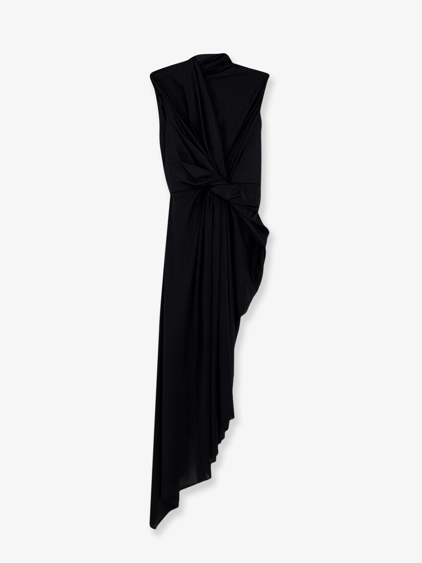 Stretch fabric long asymmetrical dress