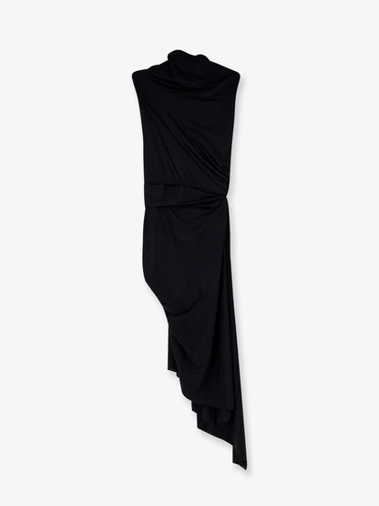 Stretch fabric long asymmetrical dress thumbnail