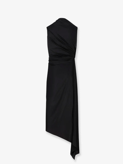 Stretch fabric long asymmetrical dress thumbnail