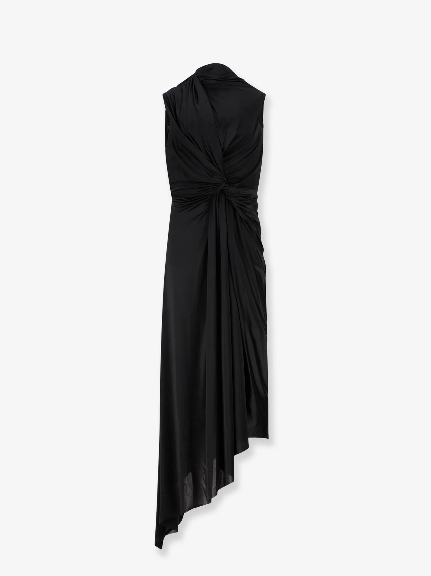 Stretch fabric long asymmetrical dress