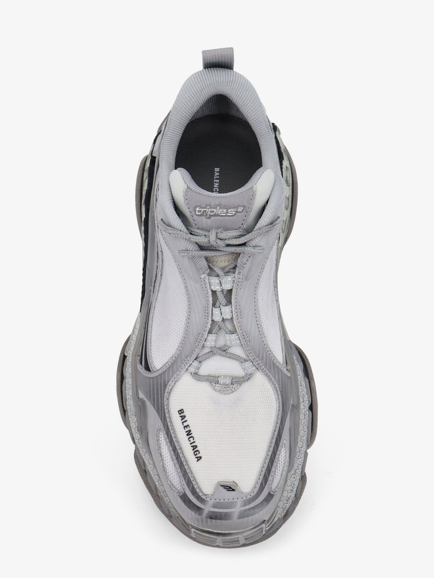 Triple S.2 Gradient mesh and nylon insert sneakers with used effect