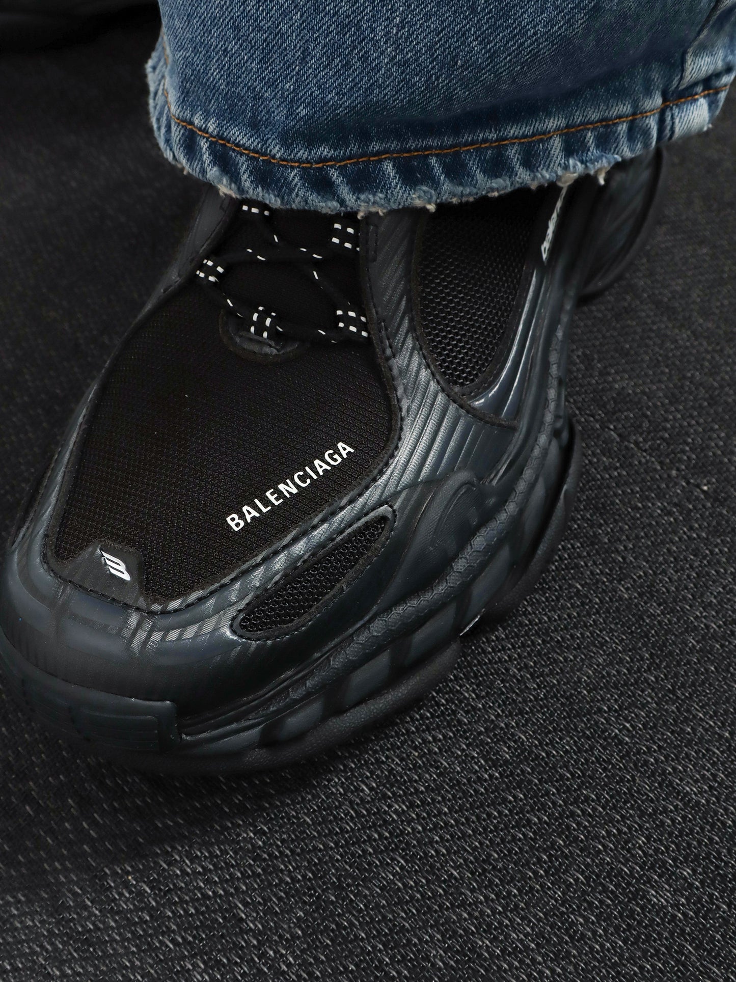 Triple S.2 Gradient mesh sneakers with used-effect nylon inserts