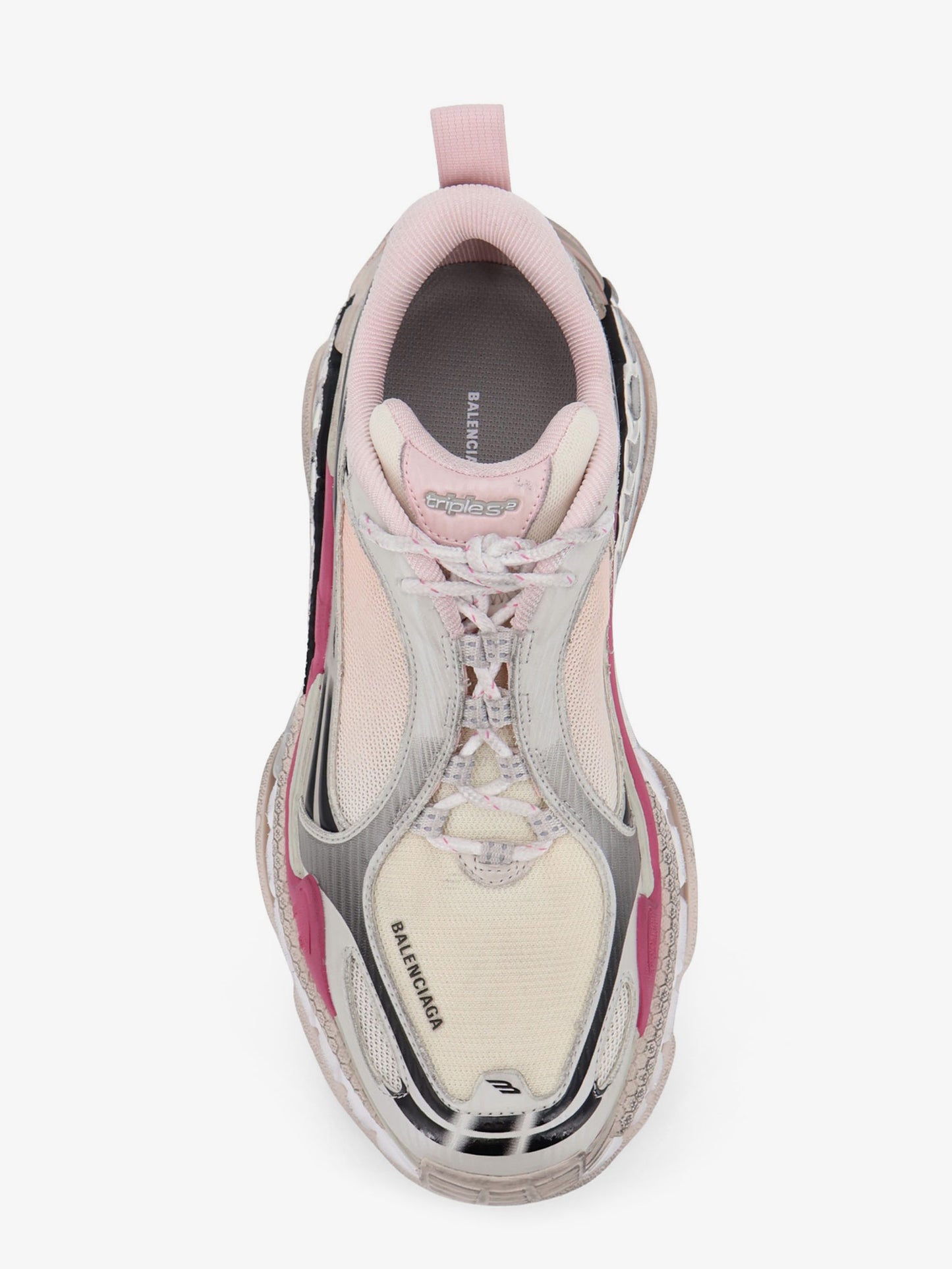 Triple S.2 Gandient sneakers in mesh and nylon with used effect
