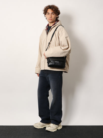 Cotton blend jacket with embroidered logo on the front thumbnail