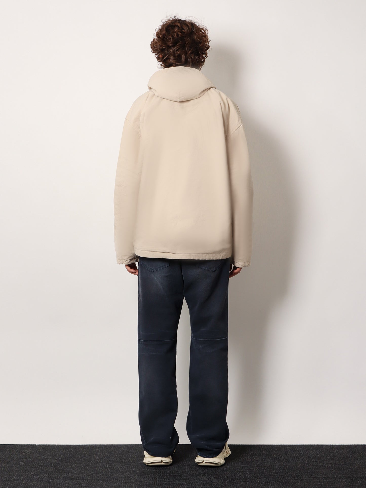 Cotton blend jacket with embroidered logo on the front