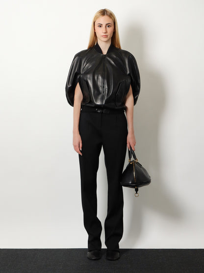 Sleeveless leather jacket thumbnail