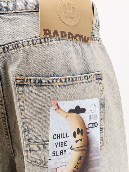 Cotton jeans with all-over print thumbnail